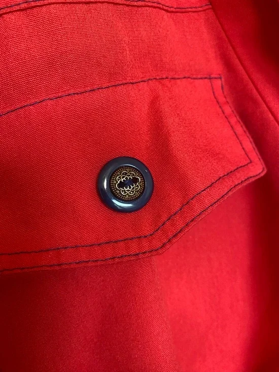 Willie of California Vintage Classic Red Button-Front Shirt Dress with Belt - Picture 3 of 5